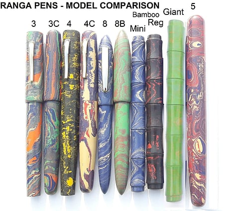 The variety of pens the pen company sells 