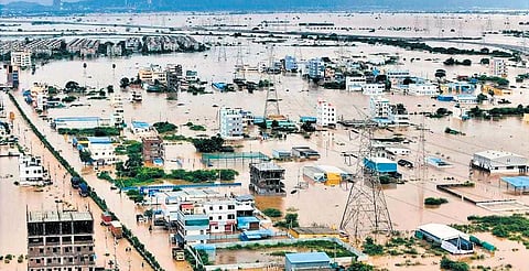 Nimmala noted that expanding Budameru within Vijayawada is costly due to permanent structures and multi-storey buildings, making compensation expenses high. 