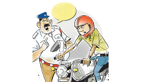 The rider refused to blow into the breathalyser and started creating a ruckus, said an officer.