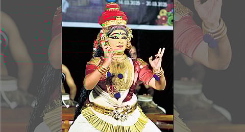 Koodiyattam artist Kapila Venu performing as Sakunthala of ‘Abhinjana Saakunthalam’.