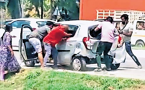 Once John pulled over, four assailants got down from the other vehicle and attacked him