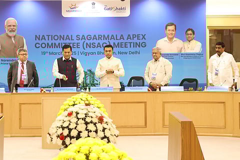 Minister BC Janardhan Reddy participated in the 4th National Sagarmala Apex Committee (NSAC) meeting held Wednesday at Vigyan Bhavan in Delhi. 
