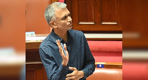 Revenuv Minister Krishna Byre Gowda during the council session at Vidhna Soudha in Bengaluru on Wednesday.