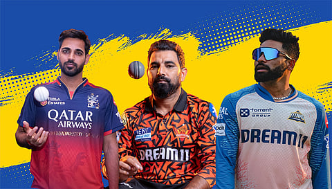 Bhuvneshwar Kumar, Mohammed Shami and Mohammed Siraj