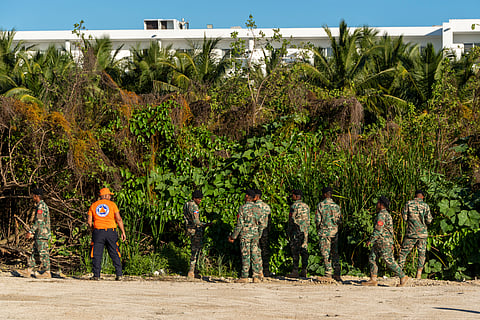 Military personnel and civil defense members search for Sudiksha Konanki, a university student from the U.S. who disappeared on a beach in Punta Cana, Dominican Republic.