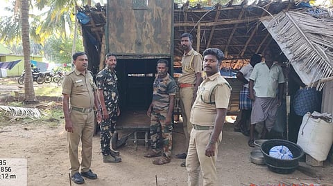 Forest officials in Madukkarai have set up a cage to capture a leopard suspected of killing a pet dog and devouring its entire body.