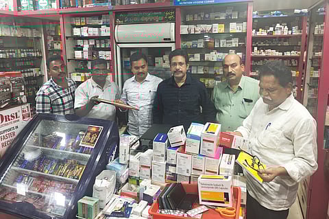 Drug Inspectors conducted raids in tanuku in West Godavari. 