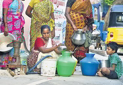 Residents pointed out that even when the supply is on, the water pressure is extremely low, making it physically exhausting to use the hand pumps