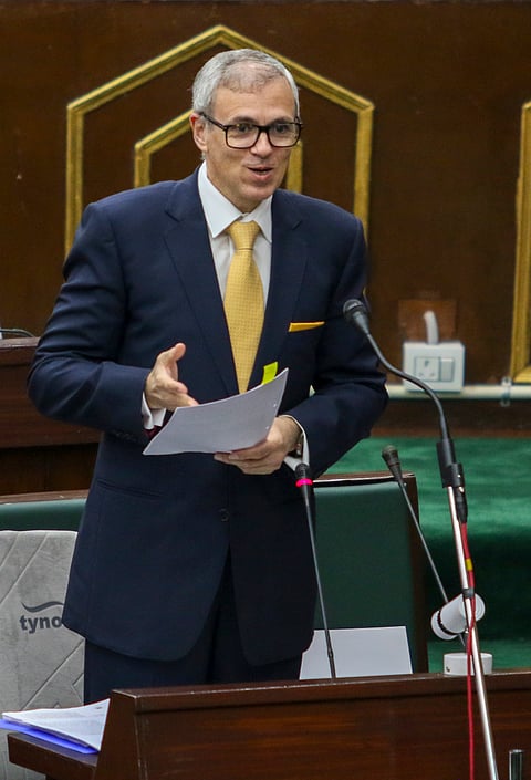 Security personnel near the site of an encounter which broke out between terrorists and security forces in Kathua, Thursday, March 27, 2025. 