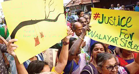 A protest expressing solidarity with the deceased girls in Walayar.
