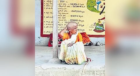 K Balarajavva looks forlorn at Kannapur village in Kamareddy district.
