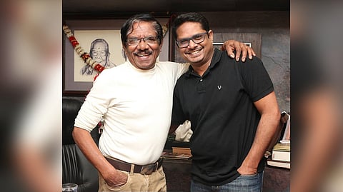 Actor-director Manoj Bharathiraja with his father and veteran filmmaker Bharathiraja.