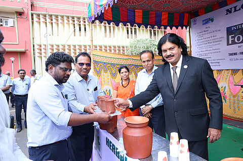 Chairman and Managing Director (CMD) Prasanna Kumar Motupalli, Executive Directors, senior officials, and employees participated in the function.