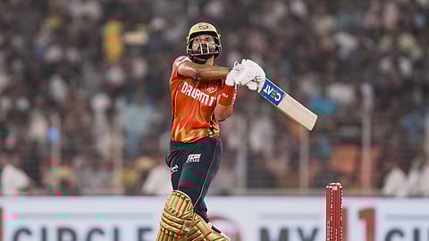 Punjab Kings' batter Shreyas Iyer plays a shot during the Indian Premier League (IPL) 2025 match between Gujarat Titans and Punjab Kings, at Narendra Modi Stadium, in Ahmedabad, Tuesday, March 25, 2025.