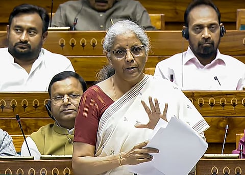 Union Minister Nirmala Sitharaman speaks in the Lok Sabha during 2025 Budget session of Parliament. 