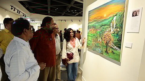 Adwaita Gadanayak at the exhibition.