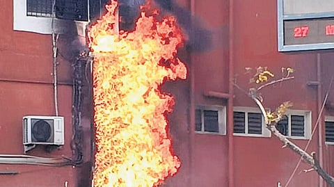 Cables damaged in fire at Egmore railway station in Chennai