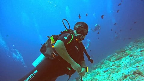 Dubai-based Odia scuba diver Priyadarshee Panigrahi 