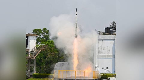 VL-SRSAM being test fired from ITR off Odisha coast on Wednesday.