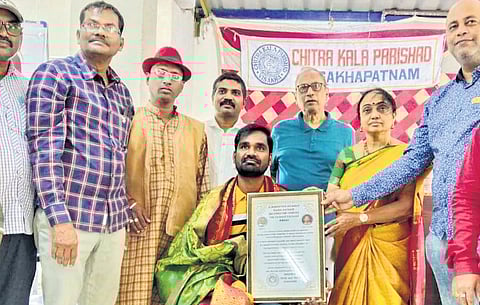 Entire nation celebrated the occasion and Rahul’s painting on feathers got wide attention. 