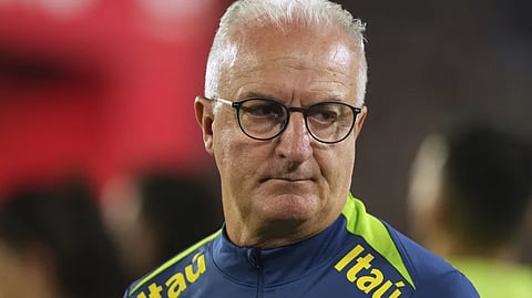 Brazil’s coach Dorival Junior stands on the sidelines prior to a World Cup 2026 qualifying soccer match against Argentina at the Monumental Stadium in Buenos AIres, Argentina, Tuesday, March 25, 2025. 