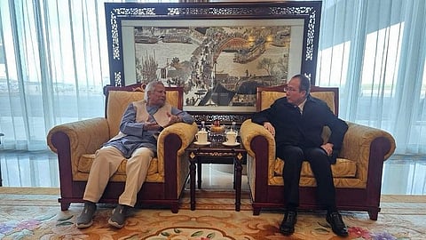 "Hong Lei, Assistant Minister, ministry of foreign affairs and also the Chief Protocol Officer of the Chinese President Xi Jinping, sees off CA Muhammad Yunus on Saturday at the Beijing Capital International Airport at the conclusion of his historic 4 day official visit to China."