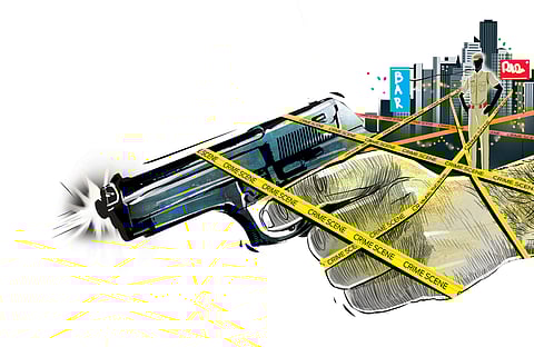 The victim managed to escape unhurt even as two rounds were fired at him. 