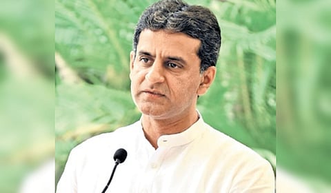 MLA Rizwan Arshad speaking during the Ride Safe India campaign event organised by The New Indian Express in collaboration with Hero Motors, to promote road safety and emphasise crucial role of helmets, in Bengaluru 