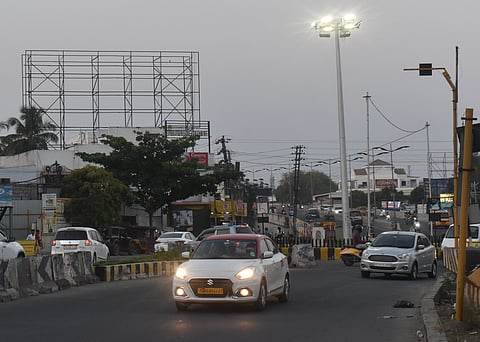 Iron railing yet to removed by CCMC workers in various parts of the Coimbatore city.   The Coimbatore City Municipal Corporation's (CCMC) town planning department officials have removed illegal flex hoardings across the city over the past few days. 