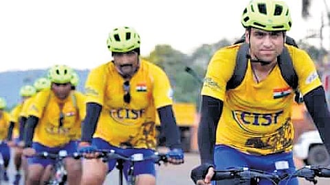 Cyclists during the coastal cyclothon