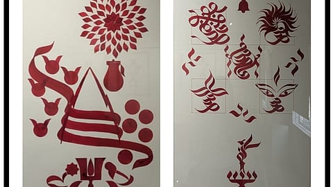 Artworks at the 'Sacred Echoes' exhibit