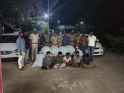  Police have seized 210 kilograms of ganja and three vehicles used for smuggling and Six arrested in the network