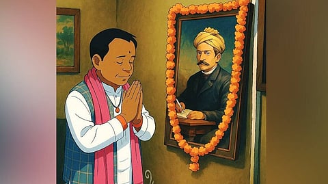 A Ghibli-style image of CM Mohan Majhi.