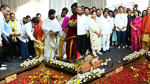IT and HRD Minister Nara Lokesh laid the foundation stone for the Reliance New Energy’s Compressed Bio Gas Plant at Divakarapalli in Kanigiri.