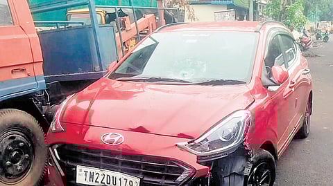 Police arrested a resident of Poonamallee who was driving the car 