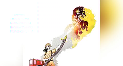 The ladder is also equipped with a spiral rescue chute for evacuating people from high elevations, advanced sensors and interlocks for safe operation