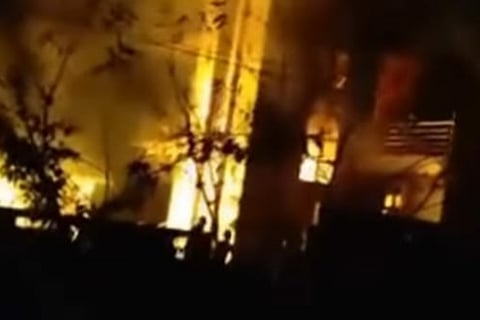 A mob vandalised and torched the house around 9 pm in the Lilong  locality