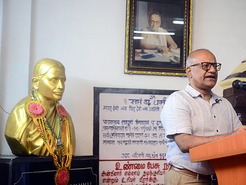 Sriram V addressing the audience at the launch