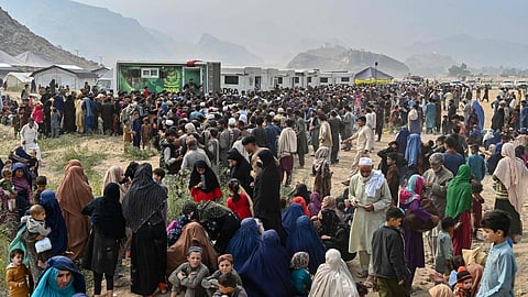 Afghan refugees seen leaving Pakistan