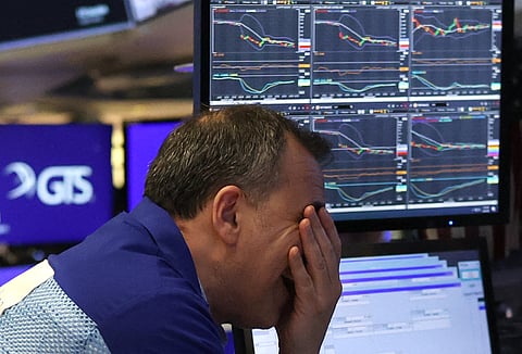 Dow Jones Industrial Average was down 1,200 points, and the Nasdaq composite was 4 per cent lower