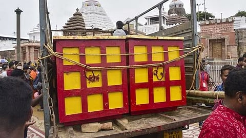 The inner chamber of the Ratna Bhandar at Puri's Shree Jagannath Temple.