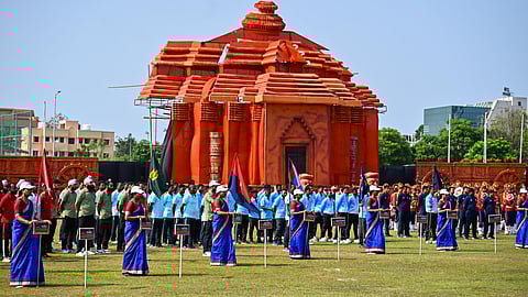 The 73rd All India Police Hockey Championship-2025 being inaugurated at the 7th Battalion Ground in Bhubaneswar on Monday.