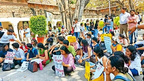 Following punitive action against Dr Kaustav Banerjee, Associate Professor at AUD, the DTF on Monday strongly condemned the university’s decision and expressed solidarity with the professor.