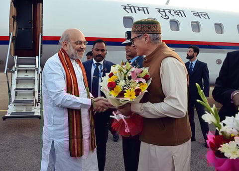 Representational image of Union Home Minister Amit Shah and J&K CM Omar Abdullah.