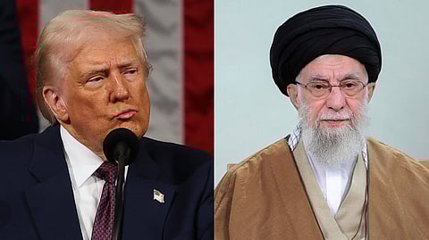 US President Donald Trump (L) and Iran's supreme leader Ayatollah Ali Khamenei (R).