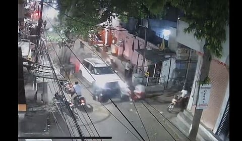 As the car moved from the MI Road to the narrow lanes in the Nahargarh area, it mowed down people and vehicles on its way.