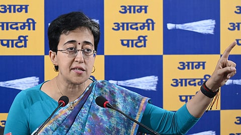 LoP in Delhi Assembly and former CM Atishi addresses a press conference regarding fee hike in Delhi Private School's at party headquarters in New Delhi