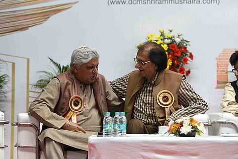 Javed Akhtar and Prof Waseem Barelvi