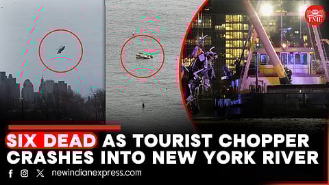 Nyc sightseeing helicopter plunges into river, killing 6 including Spanish tourist family