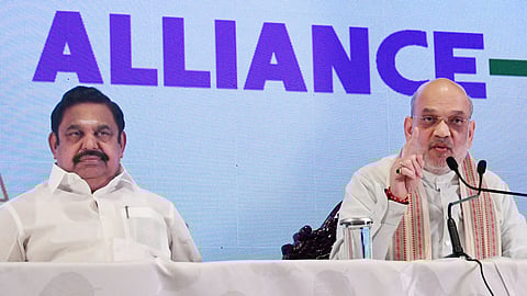 Union Home Minister Amit Shah with AIADMK General Secretary Edappadi K Palaniswami.